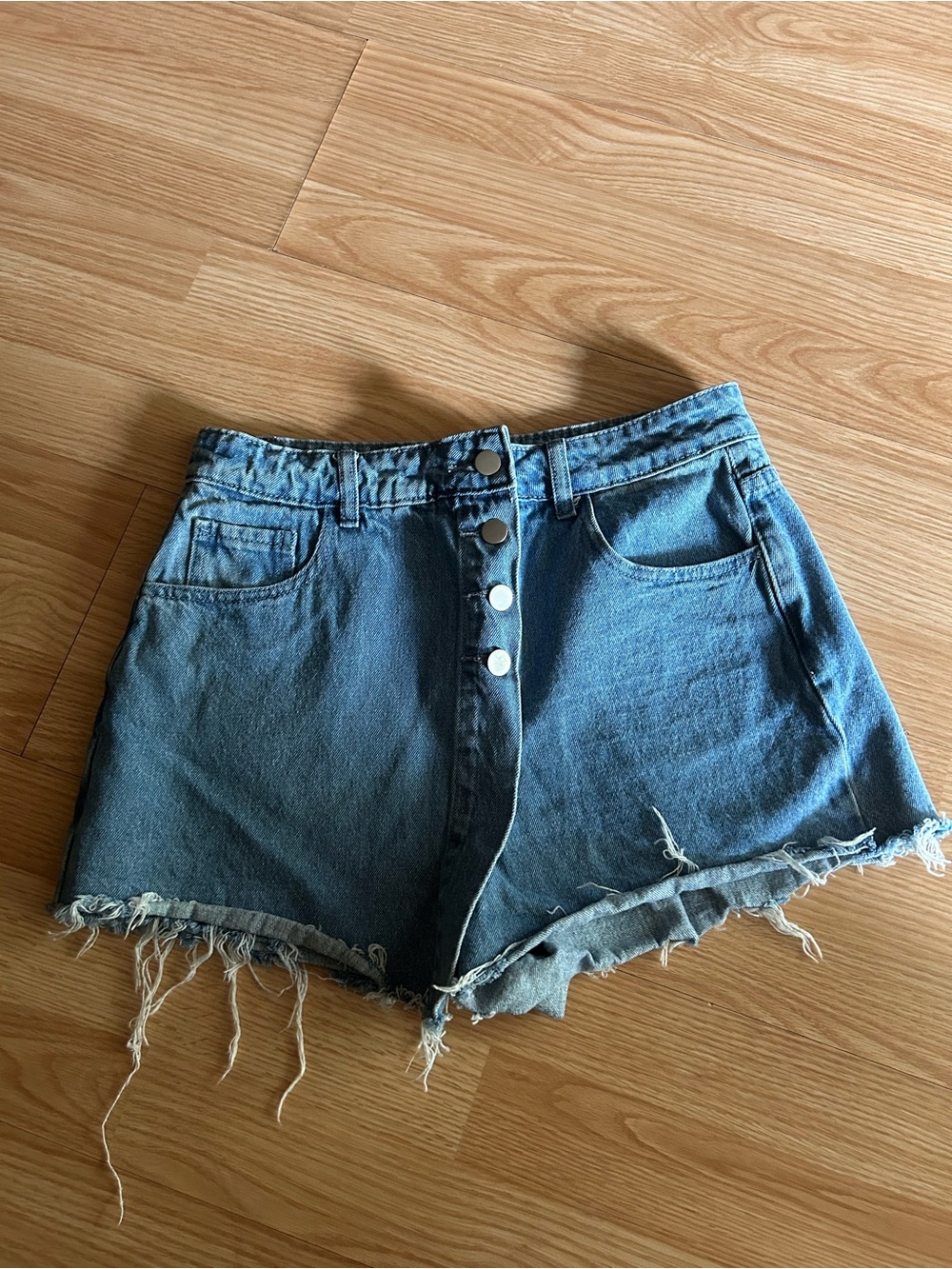 Cloud Ten Denim Button Fly Mini Skort Medium